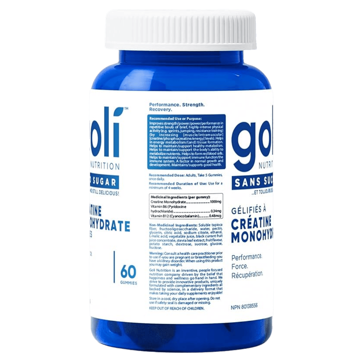Goli Creatine Monohydrate Gummies Zero Sugar 60 Count