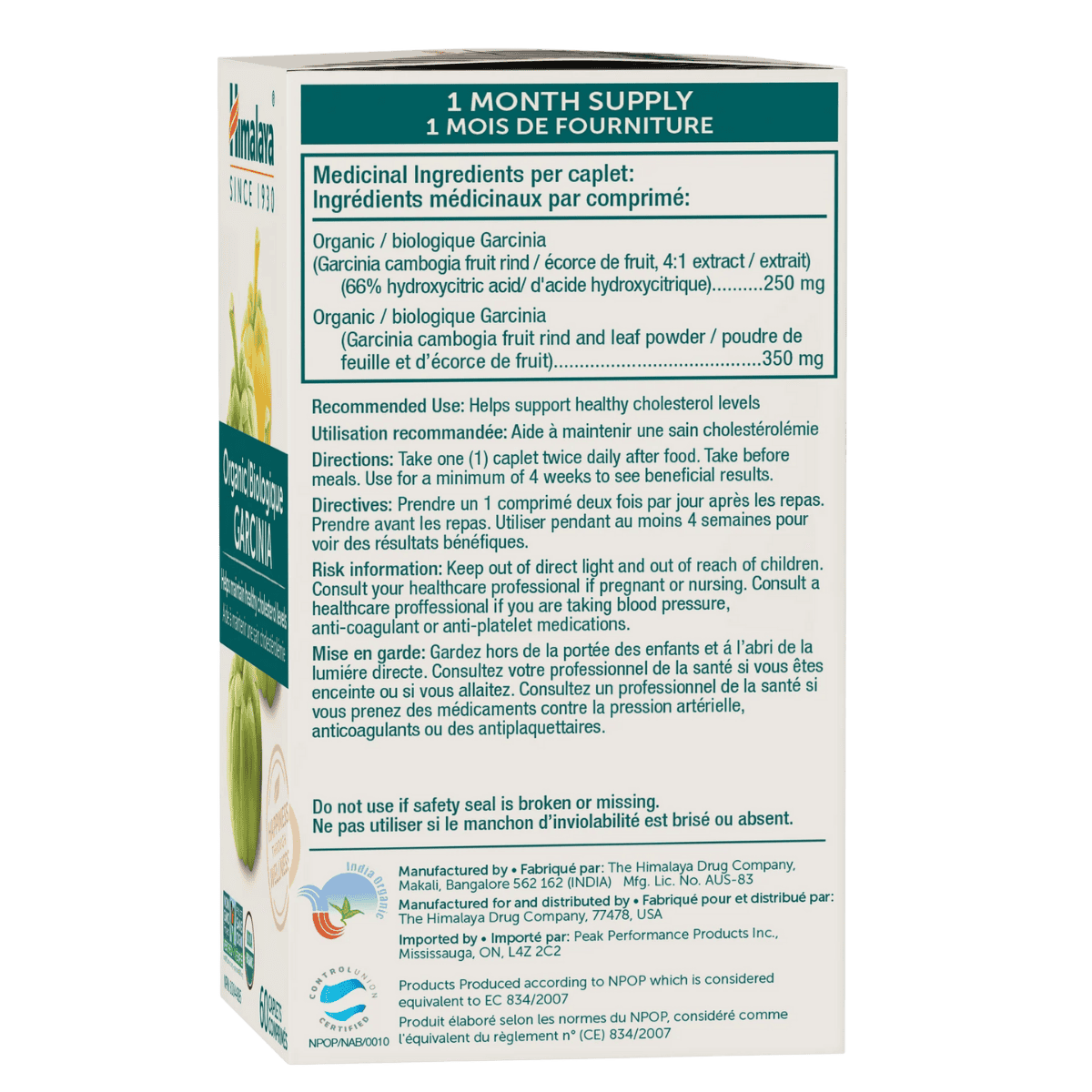 Himalaya Herbs Organic Garcinia 60 Vegetarian Capsules