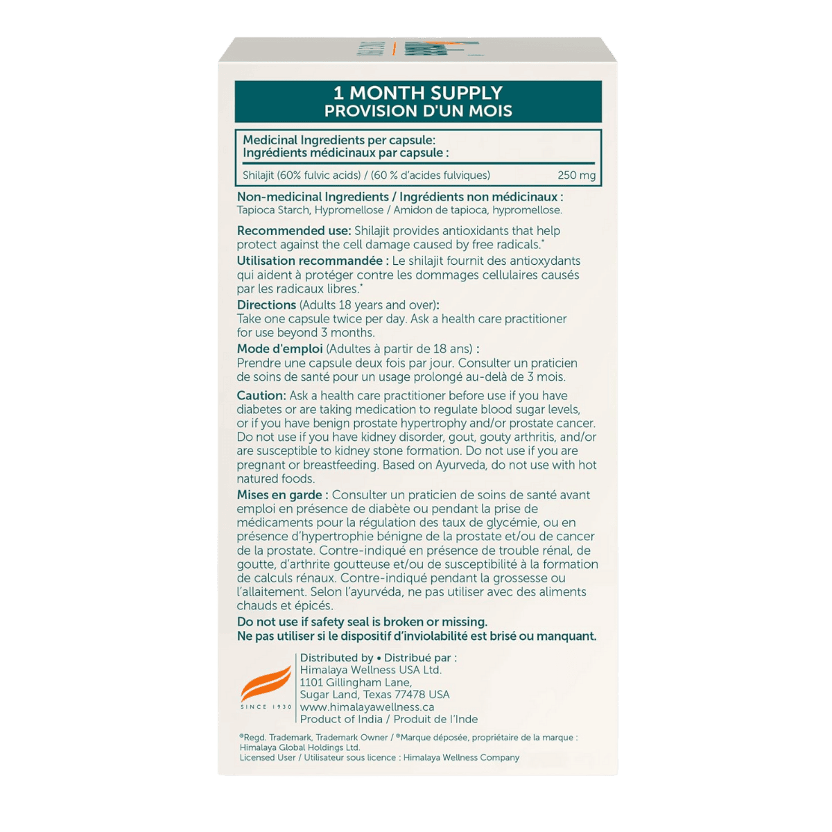 Himalaya Organic Shilajit 60 Vegetarian Capsules